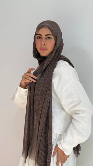 Brown Ruffled Cotton - Tuline