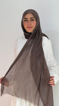 Brown Ruffled Cotton