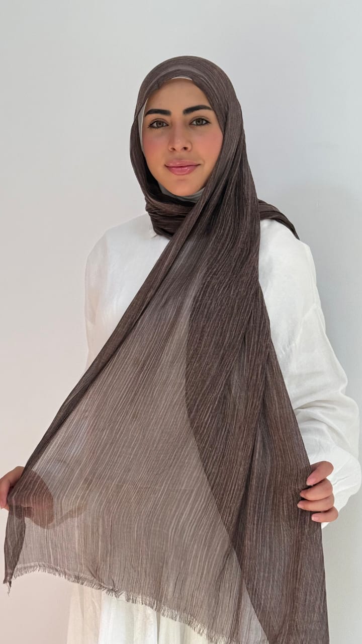 Brown Ruffled Cotton