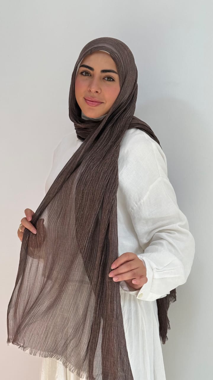 Brown Ruffled Cotton
