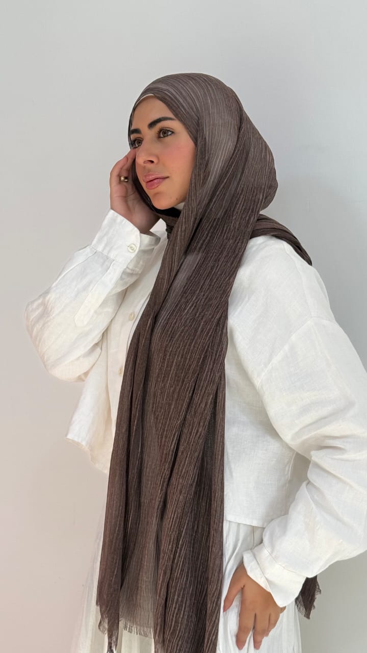 Brown Ruffled Cotton