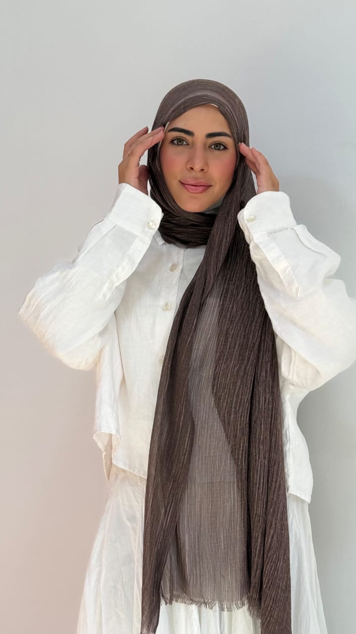 Brown Ruffled Cotton