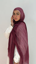 Burgundy Ruffled Cotton