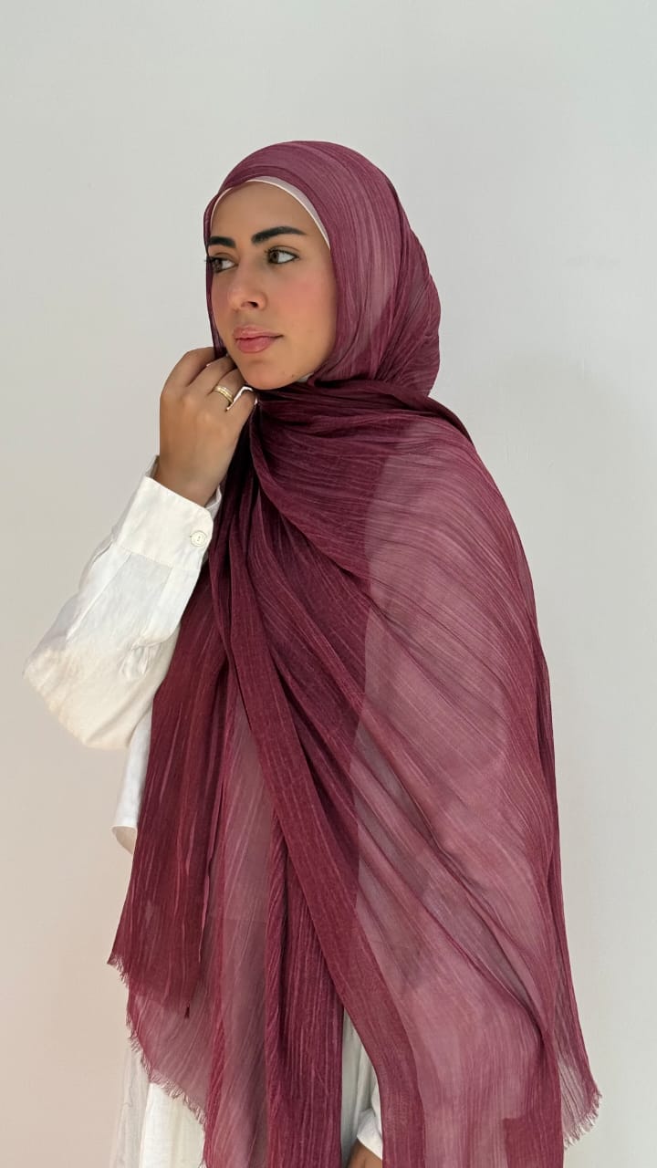 Burgundy Ruffled Cotton