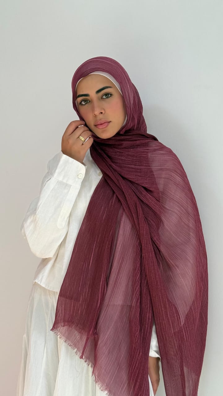 Burgundy Ruffled Cotton