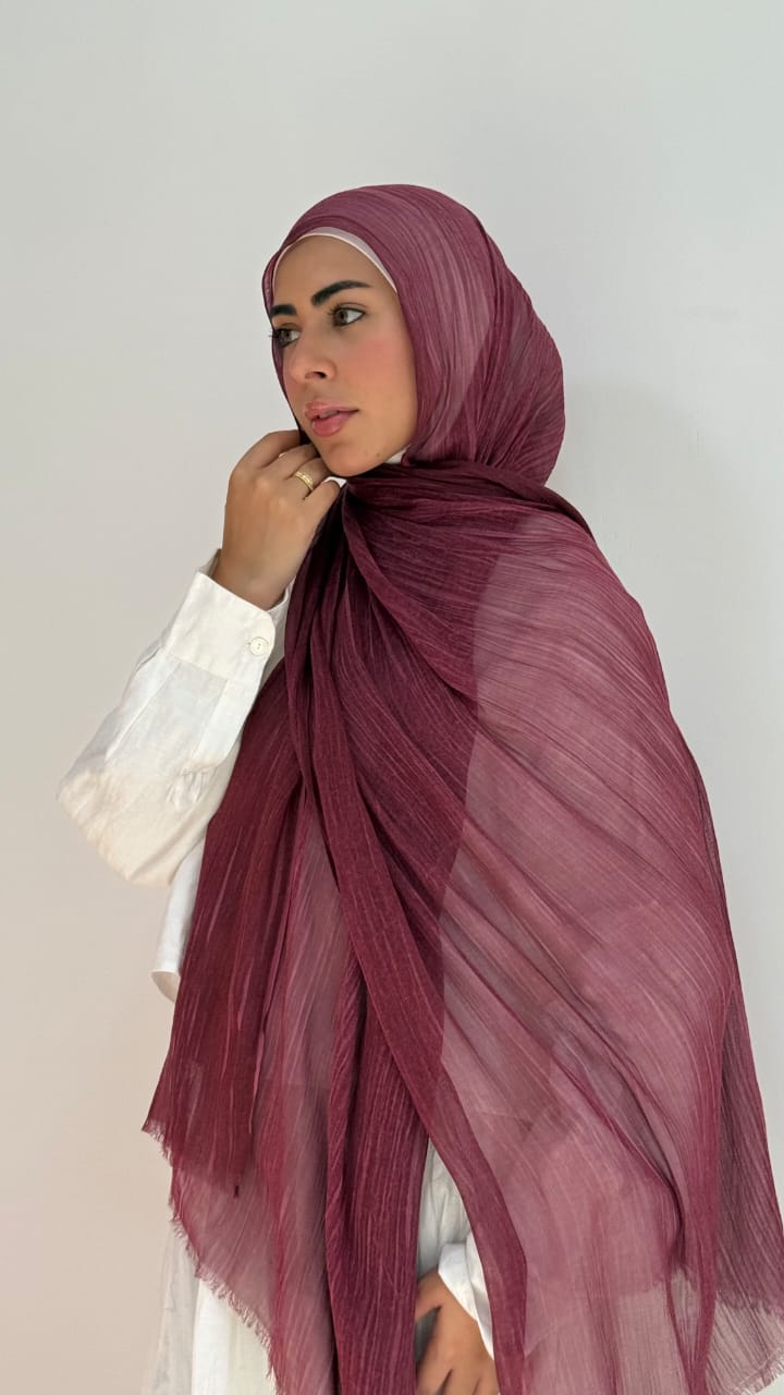 Burgundy Ruffled Cotton