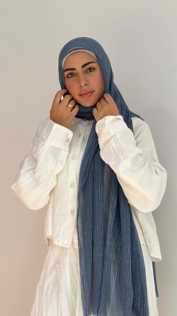 Blue Ruffled Cotton