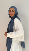 Blue Ruffled Cotton