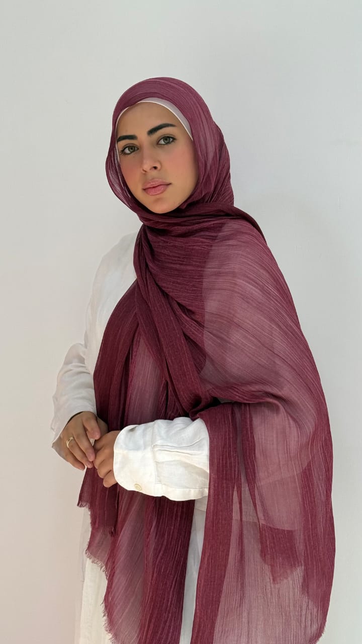Burgundy Ruffled Cotton