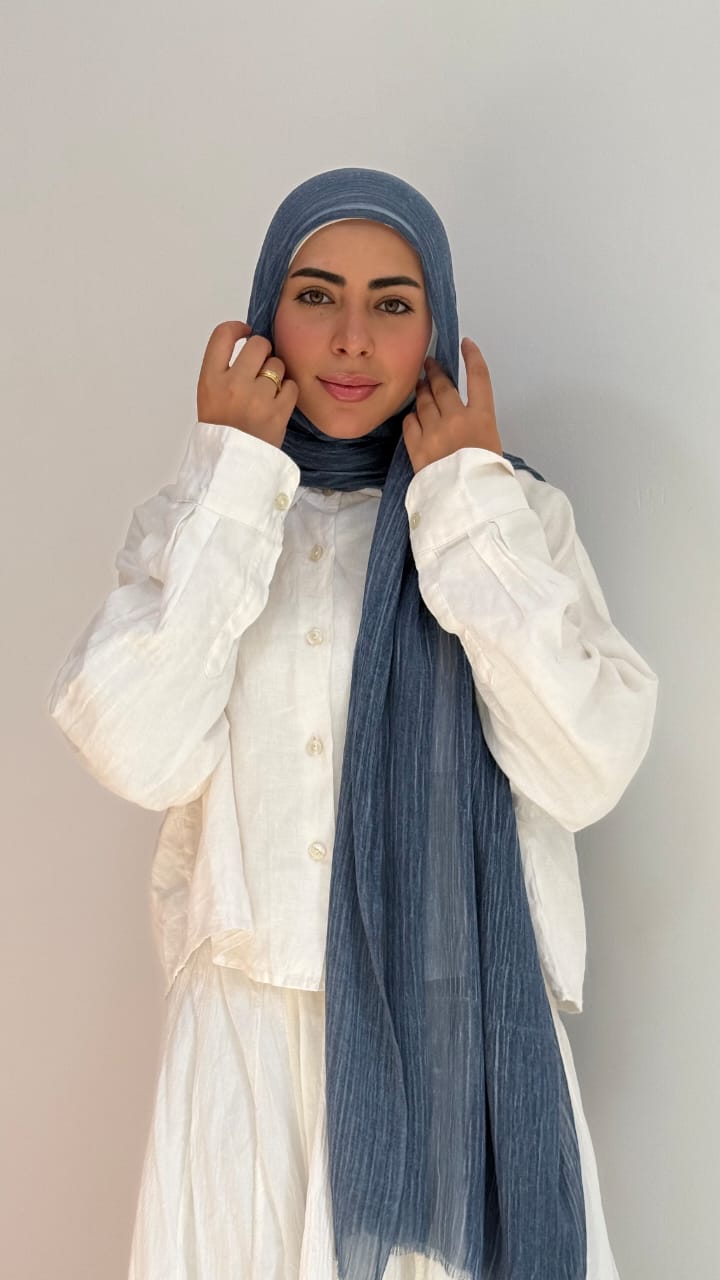 Blue Ruffled Cotton