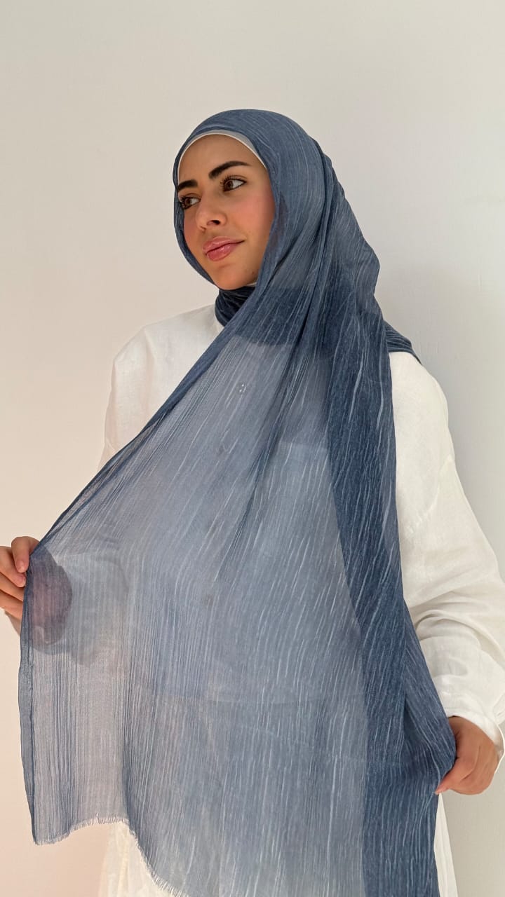 Blue Ruffled Cotton