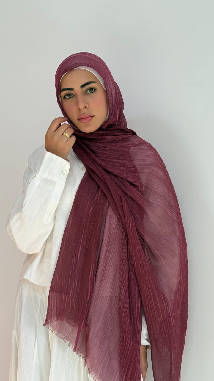 Burgundy Ruffled Cotton