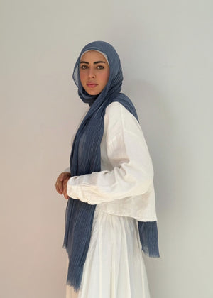 Blue Ruffled Cotton - Tuline