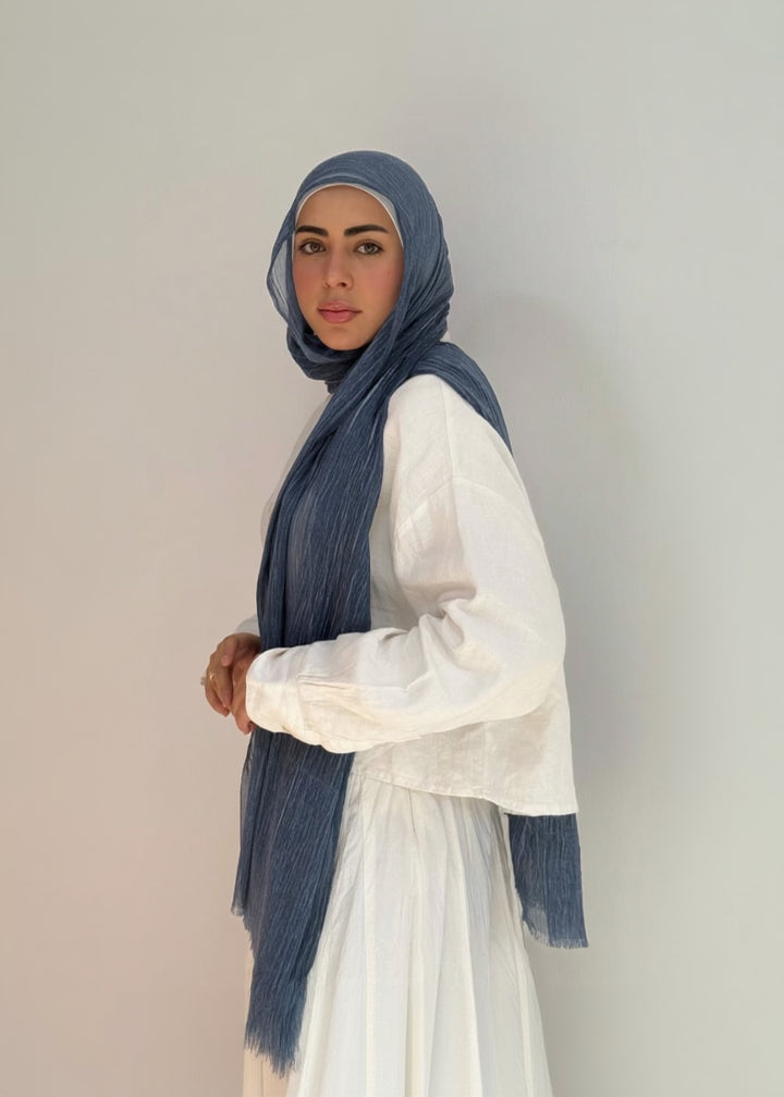 Blue Ruffled Cotton - Tuline